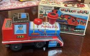 Daiya Puffing Billy Tin Litho Engine 753 Friction Powered Train With Box - Picture 1 of 6