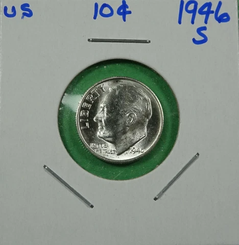 1946-S Roosevelt Dime 90% Silver Uncirculated Cover