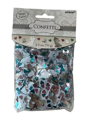 Boda Novia Novio Corazones Campanas Confeti Espolvorea Boda Mesa Decoraciones Foto 1 de 4