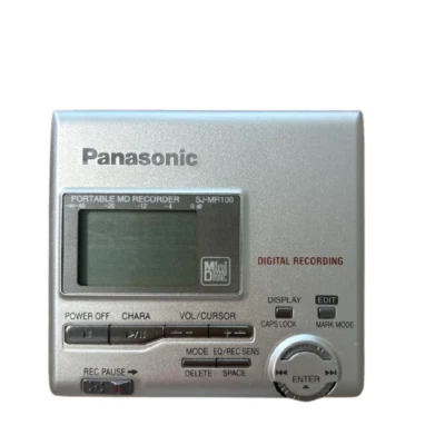 Panasonic SJ-MR100 MD walkman Portable Recorder Silver Good - Image 1 of 4