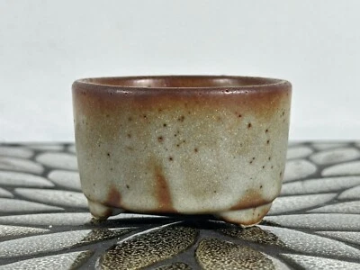 "Olla bonsai redonda Tokoname japonesa de segunda mano con pátina - 3"" por 1,75""" Foto 1 de 4