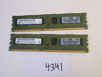 Micron 2x2Gb=4Gb PC3-10600 1333Mhz DDR3 Desktop Memory RAM (4341) - Image 1 of 2