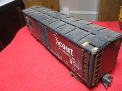 Vintage Industrial Rail Santa Fe Wooden Box Car ATSF 140251 O Gauge Preowned - Image 1 of 4