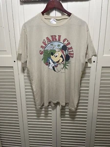 Vintage 80s Mickey Mouse Safari Club T-Shirt Walt Disney Co AMI One Size Vtg - Picture 1 of 8