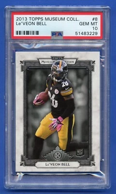 2013 Le'VEON BELL ROOKIE PSA 10 GEM MT TOPPS MUSEUM COLL. PITT STEELERS (#8) RZC - Image 1 of 3