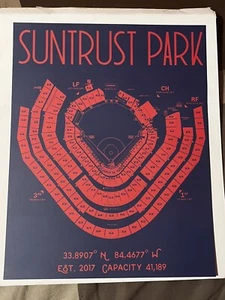 MLB Stadium Art Print Atlanta Braves *SunTrust Park* 11x14 Free Shipping - Picture 1 of 3