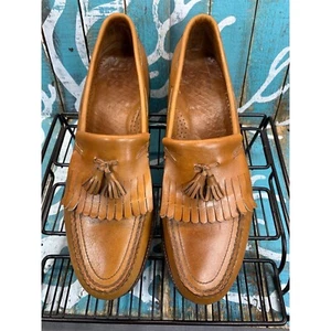 SAS Genuine Handsewn USA Made Mens Loafers Brown Leather Tasseled Kiltie 13S - Picture 1 of 10