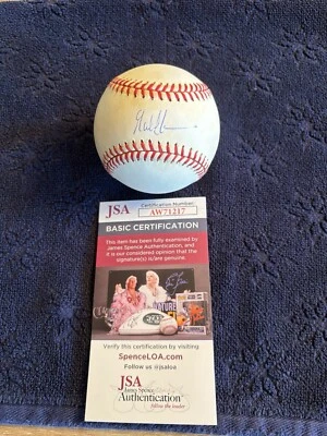 Gabe Kapler Autographed OAL Gene A Budig Baseball JSA COA Vintage - Image 1 of 4
