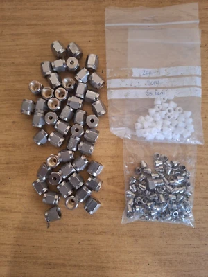 Quantity of 1/8" Hoke Gyrolok Stainless Steel Compression Fitting Nuts & Olives - Image 1 of 3