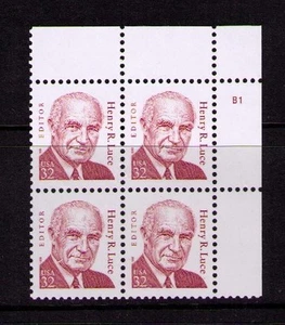 US USA Sc# 2935 MNH FVF PL# BLOCK Henry R. Luce Editor Time Life Magazine - Picture 1 of 1
