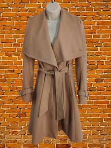 WOMENS TED BAKER SIZE 1 UK 8 CAMEL LONG BELTED WINTER COAT JACKET WOOL CASHMERE - Picture 1 of 7
