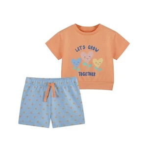 Hello World Girls Baby Girl Grow Together Shorty Jog Set Clothing Sets - Picture 1 of 3