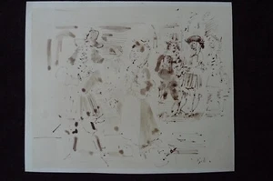 Hubert Berke 1908-1979 - Federzeichnung - Höfische Gesellschaft um 1950/60 - Bild 1 von 13