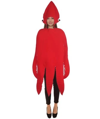 Disfraz de Calamar Gigante Rojo Unisex HPO, Perfecto para Halloween y Juegos con disfraces Foto 1 de 4