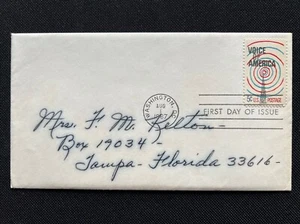 1329 Voice of America FDC No Cachet Aug 1 1967 Washington DC - Picture 1 of 2