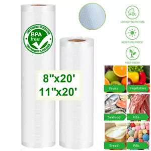 Giant Vacuum Sealer Bags Rolls 4 Mil Embossed Food Saver Seal Storage BPA Free - Picture 1 of 32