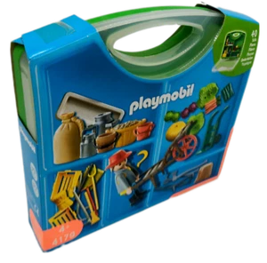 PLAYMOBIL® 4179 Sortierbox Bauer NEU Schubkarre Gemüse Werkzeug Milchkanne Eimer - Picture 1 of 3