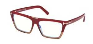 Tom Ford FT5912 083 Bordeaux/Gradient / Shiny Bordeaux Square Women's Eyeglasses - Picture 1 of 5