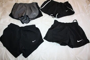 NIKE Size S 8-10 Dri-Fit Black & Gray Tempo Running Shorts Mesh Briefs 4 PC Set - Picture 1 of 14