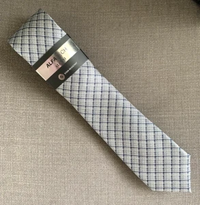 Alfani Men's Neck Tie ALFATECH Gino Plaid Blue/Grey 3" Blade - Picture 1 of 3
