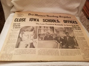 Vintage Des Moines Sunday Register Newspaper "Close Iowa Schools, Offices" - Picture 1 of 2
