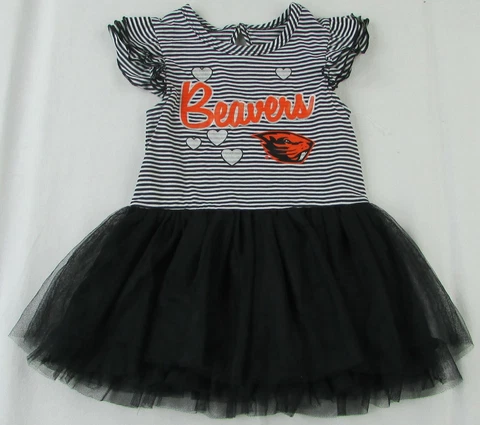 Oregon State Beavers NCAA Girls Striped Short Sleeve Tutu Dress Cover