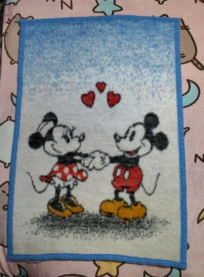 Manta Bebé DE COLECCIÓN Disney BIEDERLACK Mickey & Minnie Mouse 25.5"X36" Hecha en EE. UU. Foto 1 de 4
