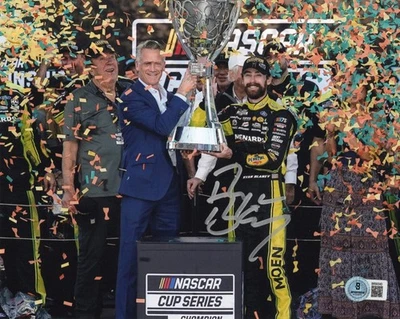 Ryan Blaney Daytona 500 autografiado firmado campeón de NASCAR 8x10 foto BAS Foto 1 de 2