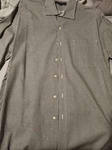 Tommy Hilfiger Men Black and White Checked Shirt 16 34-35 - Picture 1 of 19
