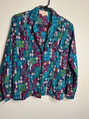 Винтажная классическая женская блузка на пуговицах Jaclyn Smith топ с v-образным вырезом размер 6 - Изображение 1 из 4