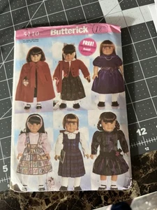 BUTTERICK 5110 18" DOLL CLOTHES SEWING PATTERN ©1997 - Picture 1 of 1