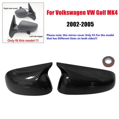 Tapas de cubierta de espejo retrovisor lateral aspecto carbono 2 piezas para Volkswagen VW Golf MK4 2002-2005 Foto 1 de 4