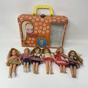 Vintage Barbie Tutti Chris & PINK HAIR TODD Dolls w/ Play Carry Case - Picture 1 of 12