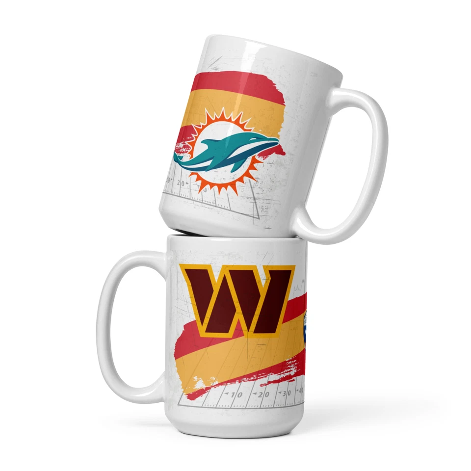 NFL 国际运动会马德里 2025 年马克杯 15 盎司陶瓷指挥官 @ Dolphin — 第 1/4 张图片