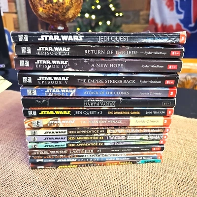 15 Star Wars Scholastic Mixed Book Lot - JEDI  Apprentice / Quest / Trilogy Foto 1 de 4