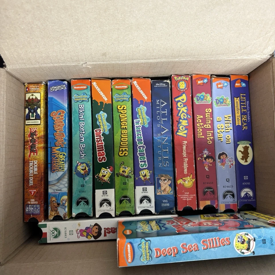 Vintage Kids VHS Tapes Set of 13 SpongeBob VHS Tapes Dora VHS Tapes Nick JR - Image 1 of 4