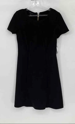 Vestido AB Studio Mujer Negro Manga Corta Cuello Redondo Informal Midi Línea A Talla 8 Foto 1 de 4
