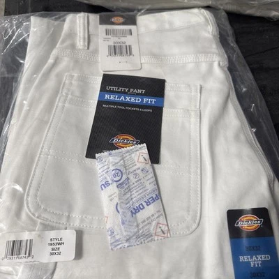 Мужские профессиональные брюки художника Dickies Basics белые размер 30x32 бесплатная доставка F - Изображение 1 из 2