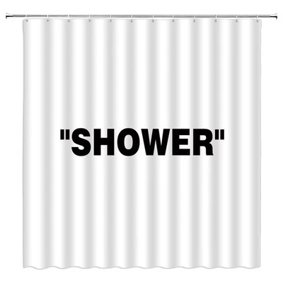 Cortina de Ducha Minimalista YNFUQANLN Blanca Negra Abstracta Morden Ducha Simple... Foto 1 de 4