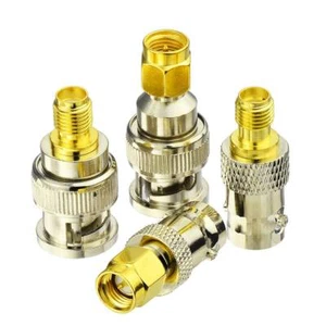 Adaptador de conector BNC a SMA 4 kit para antena escáner de radio de dos vías VHF UHF Ham - Imagen 1 de 4