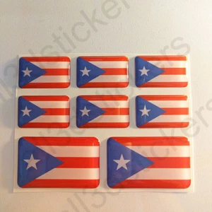 Sticker Puerto Rico Resin Domed Stickers Puerto Rico Flag 3D Vinyl Adhesive Moto - Picture 1 of 3