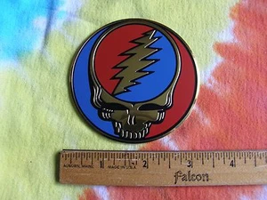 Pegatina metálica de metal dorado de 3" Grateful Dead Steal Your Face - LEER DESCRIPCIÓN - Imagen 1 de 1