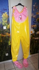 Adult Baby Strampler Overall Catsuit LACK PVC SCHLAFANZUG GUMMI SCHUHE GR.XL