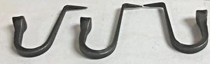 3 New Black Bent 3" Nail Hooks w Drive in Spike Rustic Antique Style 1" J Hanger - Picture 1 of 10