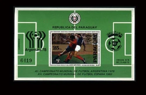 Paraguay LOT SS  Soccer Sc C 470 MNH TWO Sc Unlisted  Mich 310 324  MINT NH FVF - Image 1 of 3