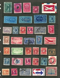 Collection Back of Book Airmail Dues Revenue Etc 19th Century On US 90-7 - Picture 1 of 4