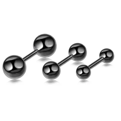 2-10PCS Surgical Steel Barbell Piercing Tongue Bar Tragus Eyebrow Bar Nose - Image 1 of 4