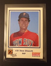 1989 Pawtucket Red Sox Dunkin' Donuts Steve Ellsworth #28