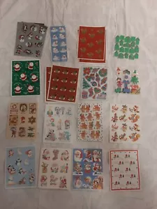28 Sheet Lot Of Vintage Christmas Hallmark America Greetings & Other Stickers - Picture 1 of 3