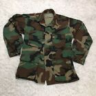 Vintage Military Jacket Mens Small Woodland Camouflage BDU A4